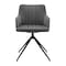 Armen Living Simone Modern Faux Leather and Fabric Metal Swivel Dining Room Chairs, PK2 LCSICHGRBL - alternate 4